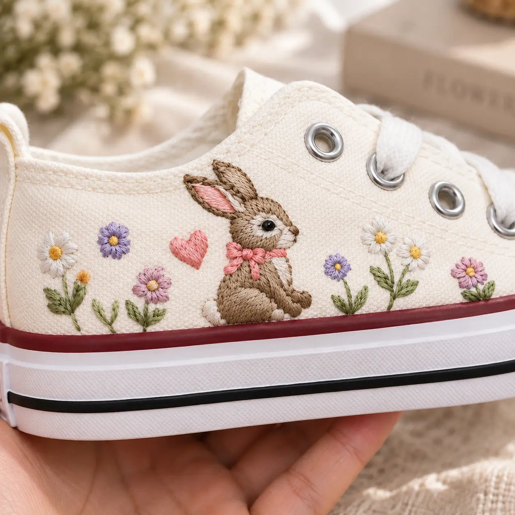 Personalized Bunny Embroidered Sneakers