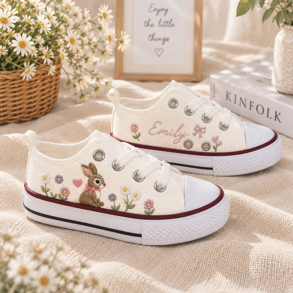 Personalized Bunny Embroidered Sneakers