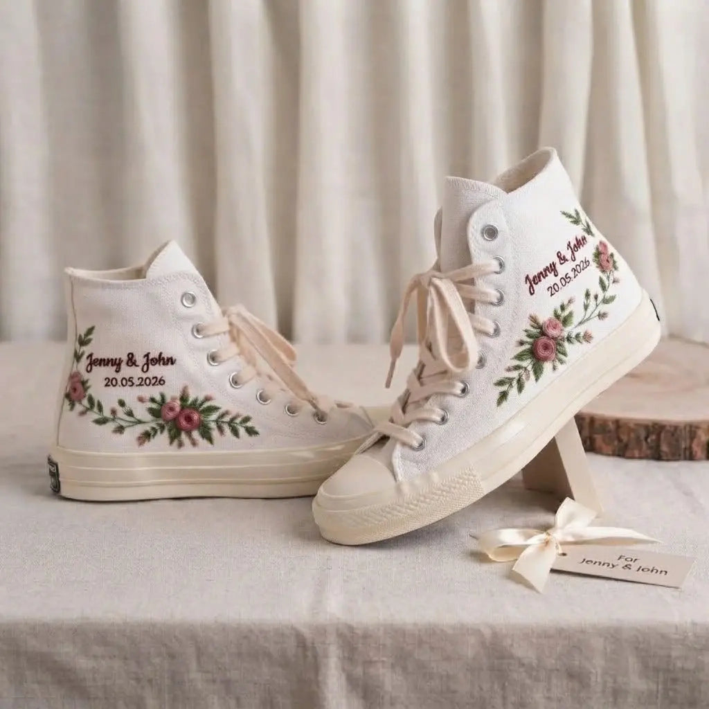 Personalized Embroidered Wedding Sneakers-1