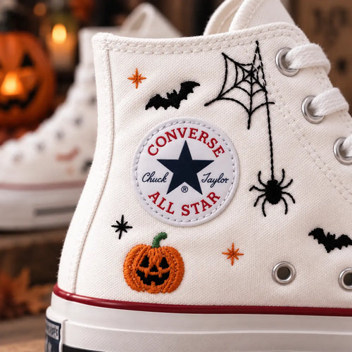 Custom Halloween Ghost Cat High Top Shoes