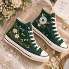 Custom Marry Daisy Bee Embroidered High Tops