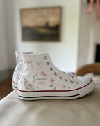 Custom Name Coquette Senior Embroidered Sneakers
