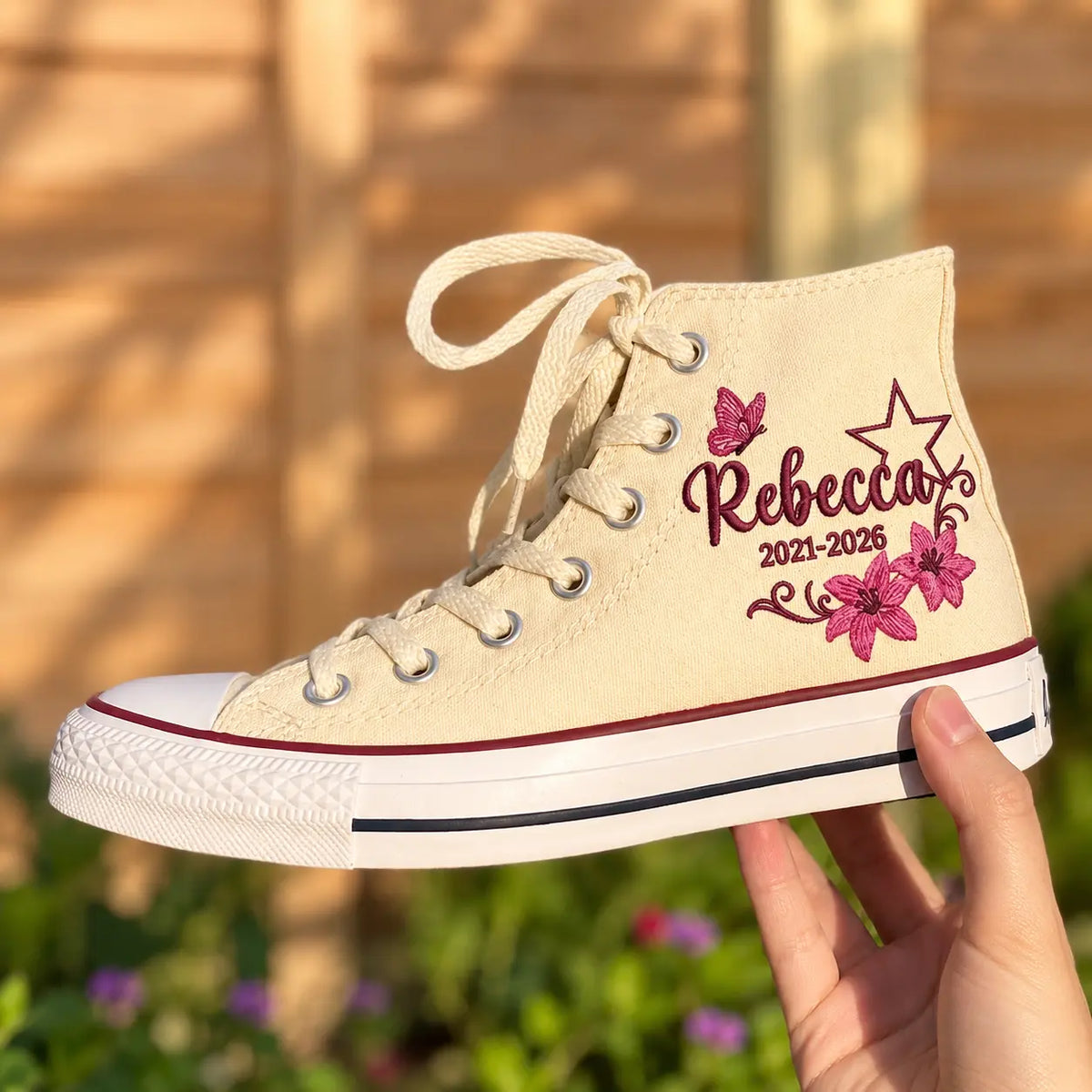 Custom Name Graduation Hand Embroidered Sneakers