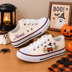 Custom Name Halloween Hand Embroidered Sneakers