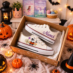 Custom Name Halloween Hand Embroidered Sneakers