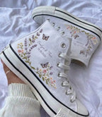 Custom Name Lavender Embroidered Wedding Shoes