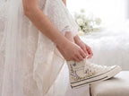 Custom Name Lavender Embroidered Wedding Shoes