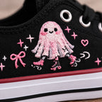 Custom Name Pink Ghost Roller Skates