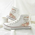 Custom Name Romantic Floral Wedding Sneakers