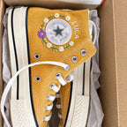 Custom Name Wildflower Hand Embroidered Sneakers