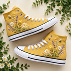 Custom Name Wildflower Hand Embroidered Sneakers