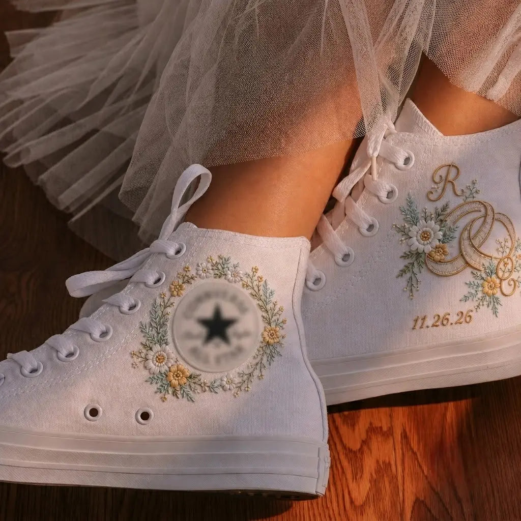 Hand Embroidered Monogram Ring Shoes