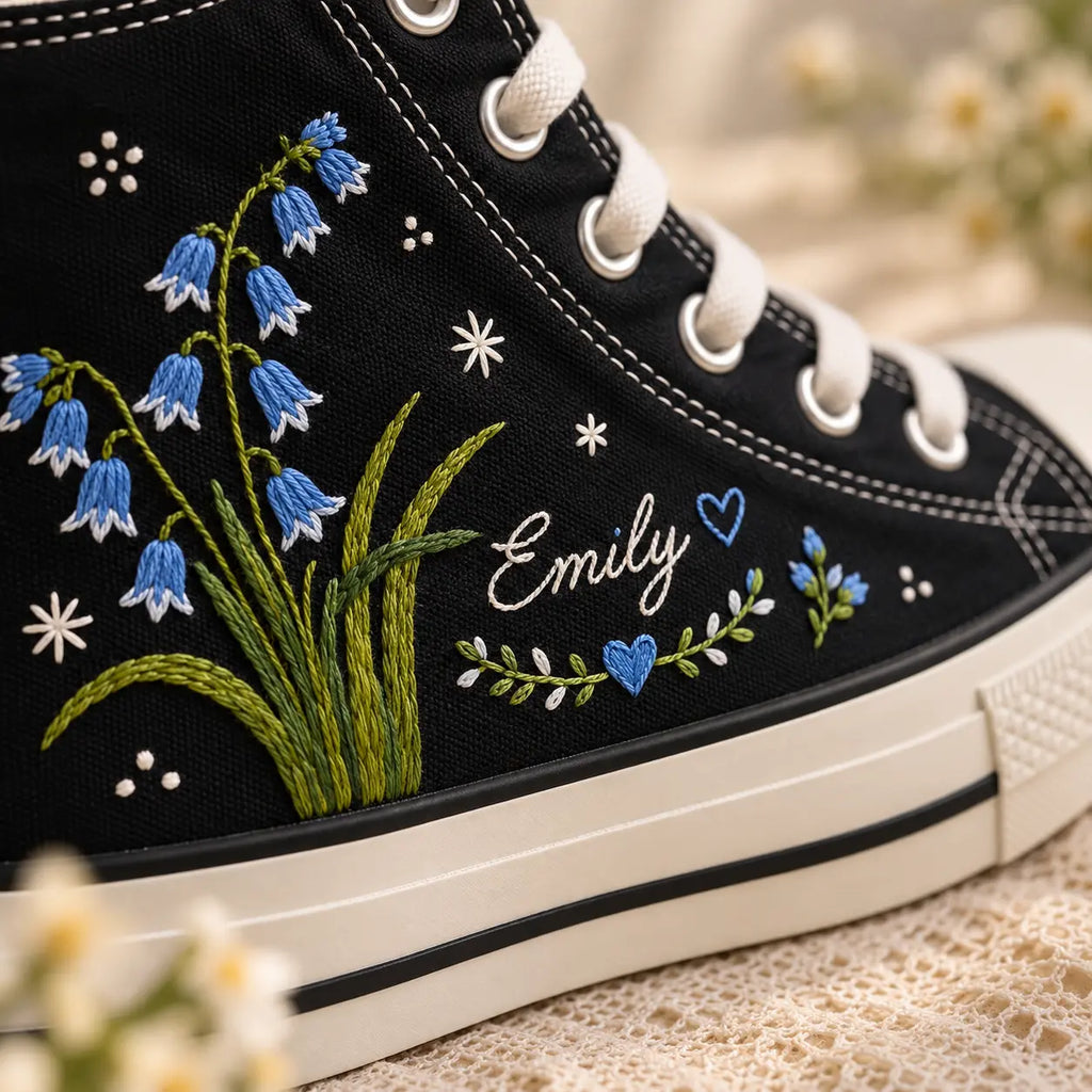 Personalized Bluebell Name High Top Shoes