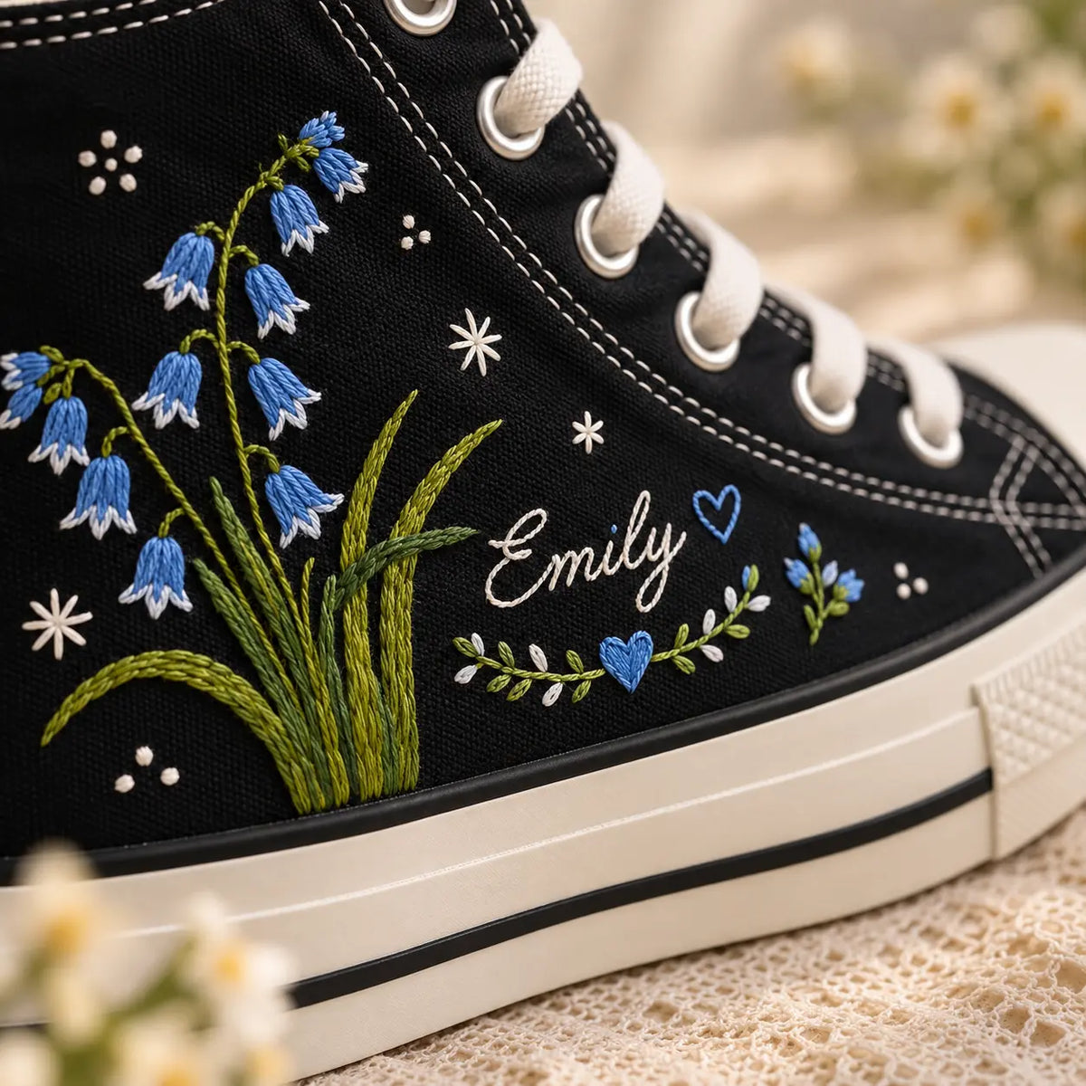 Personalized Bluebell Name High Top Shoes