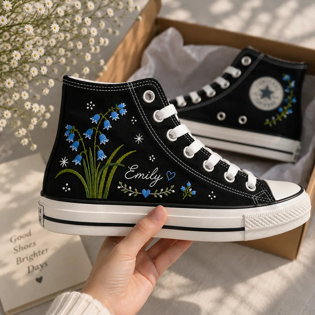 Personalized Bluebell Name High Top Shoes