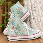 Personalized Bunny Garden Hand Embroidered Sneakers