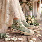 Personalized Daisy Embroidered High Top Sneakers