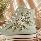 Personalized Daisy Embroidered High Top Sneakers