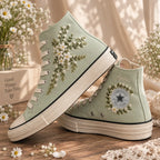 Personalized Daisy Embroidered High Top Sneakers