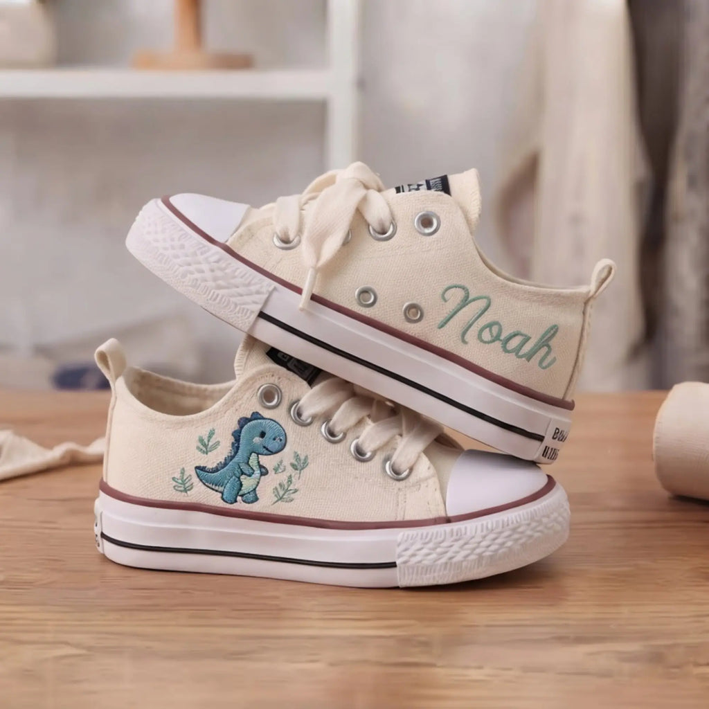 Personalized Dinosaur Embroidered Kids Shoes