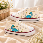 Personalized Dinosaur Embroidered Kids Sneakers