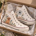 Personalized Dog Embroidered High Top Shoes