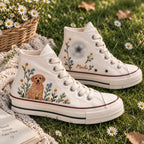 Personalized Dog Embroidered High Top Shoes