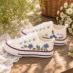 Personalized Embroidered Flower Sneakers