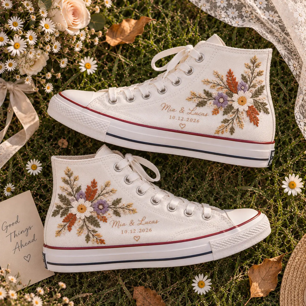 Personalized Fall Wedding Sneakers