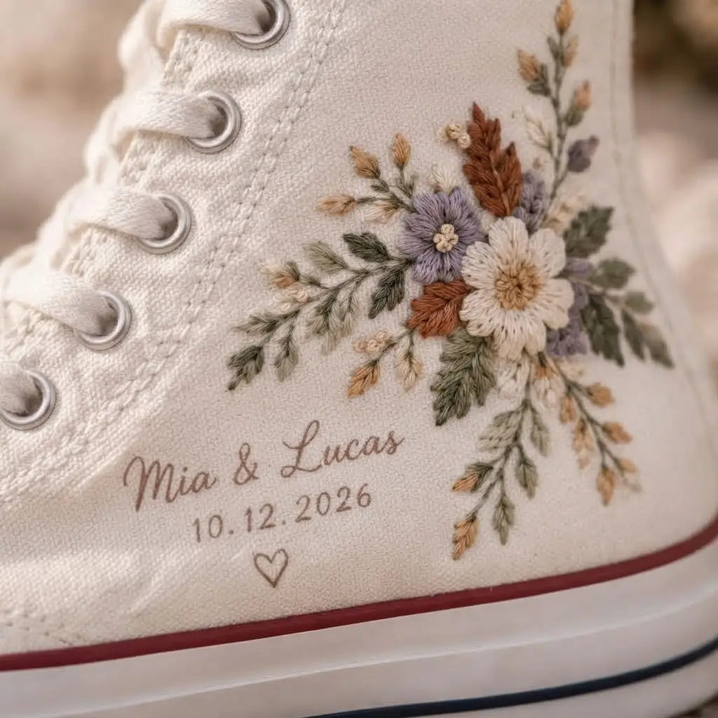 Personalized Fall Wedding Sneakers