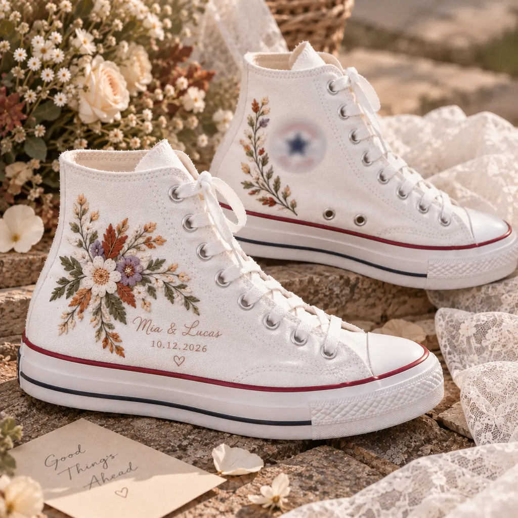 Personalized Fall Wedding Sneakers