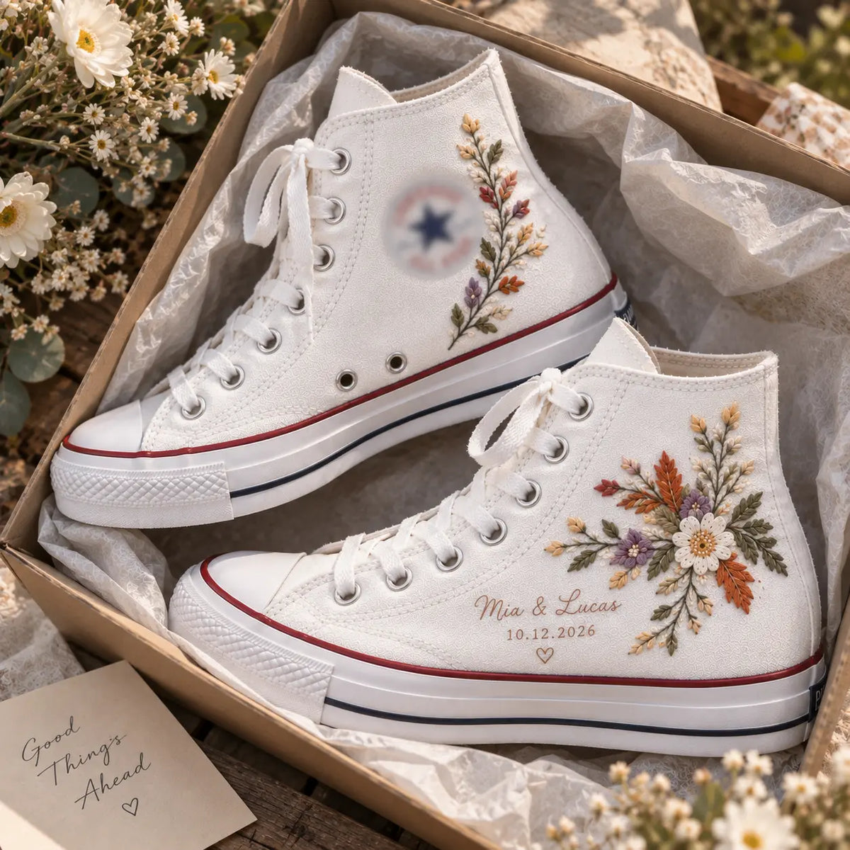 Personalized Fall Wedding Sneakers