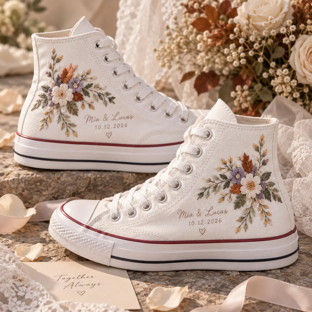 Personalized Fall Wedding Sneakers