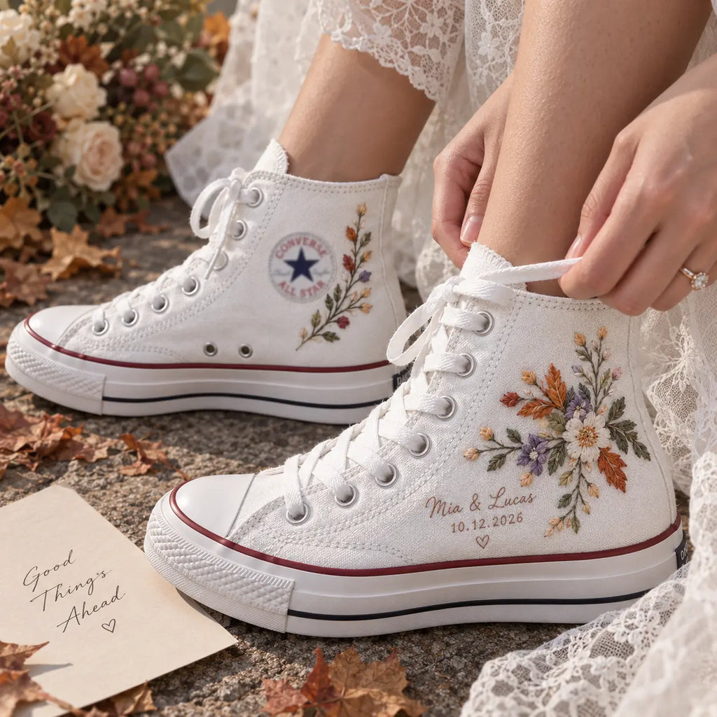 Personalized Fall Wedding Sneakers