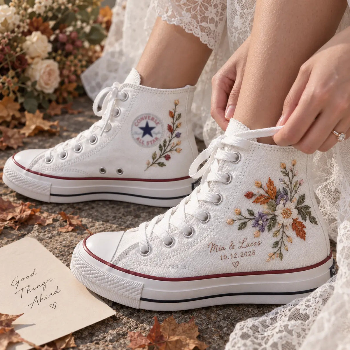 Personalized Fall Wedding Sneakers
