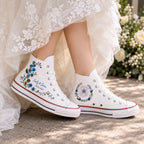 Personalized Floral Embroidered Sneakers