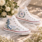Personalized Floral Embroidered Sneakers