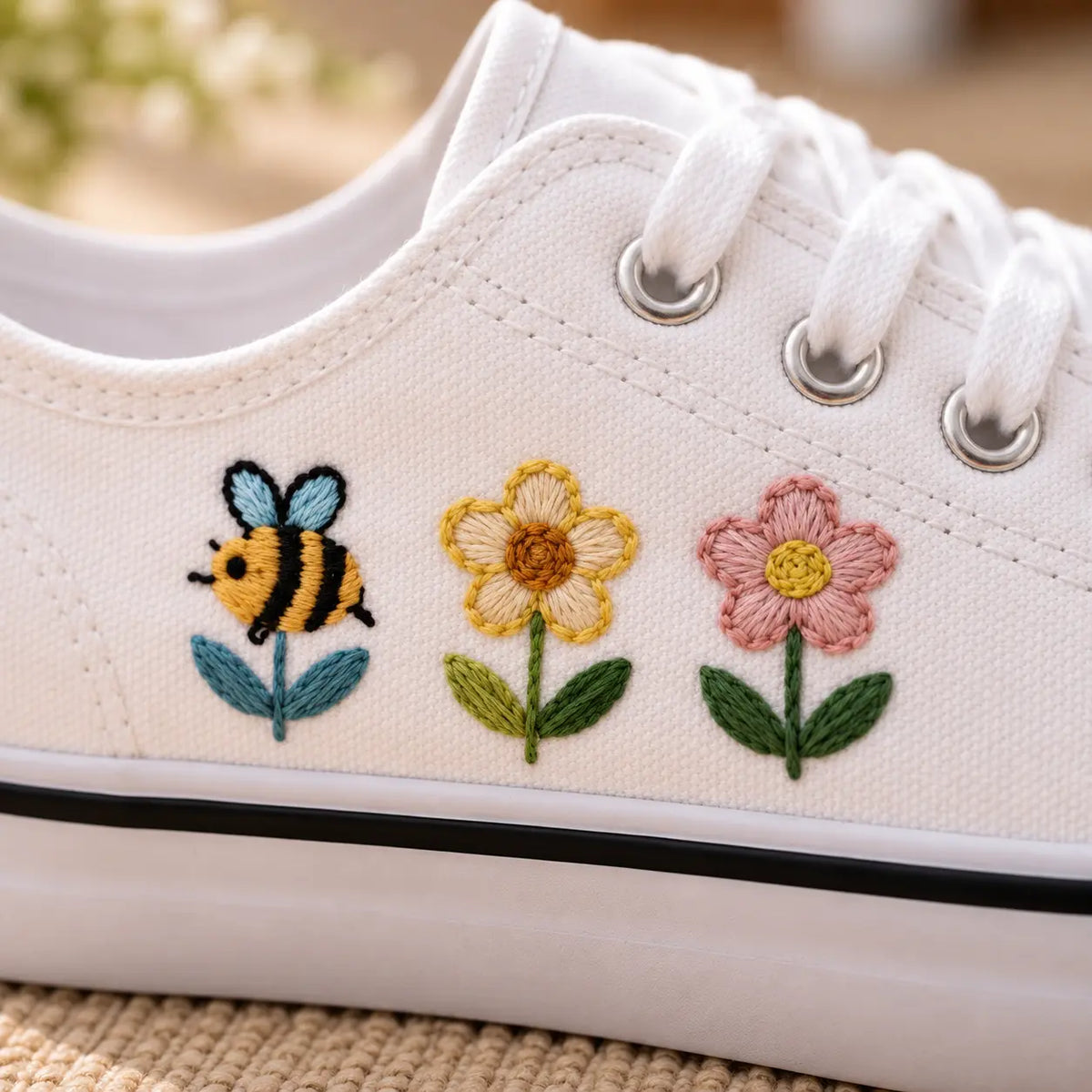 Personalized Floral Kids Sneakers