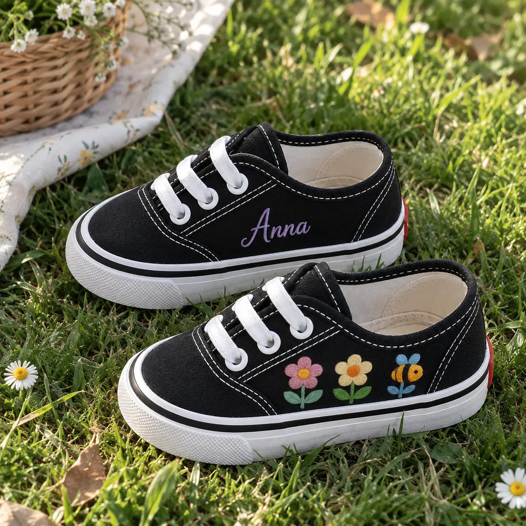Personalized Floral Kids Sneakers