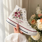 Personalized Floral Wedding High Tops