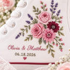 Personalized Floral Wedding High Tops