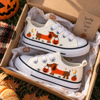 Personalized Halloween Dachshund Kids Sneakers