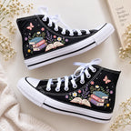 Personalized Name Bookish Hand Embroidered Sneakers