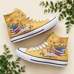 Personalized Name Bookish Hand Embroidered Sneakers