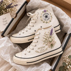 Personalized Name Floral Hand Embroidered Shoes
