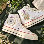 Personalized Name Floral Hand Embroidered Shoes