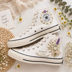 Personalized Name Floral Hand Embroidered Shoes