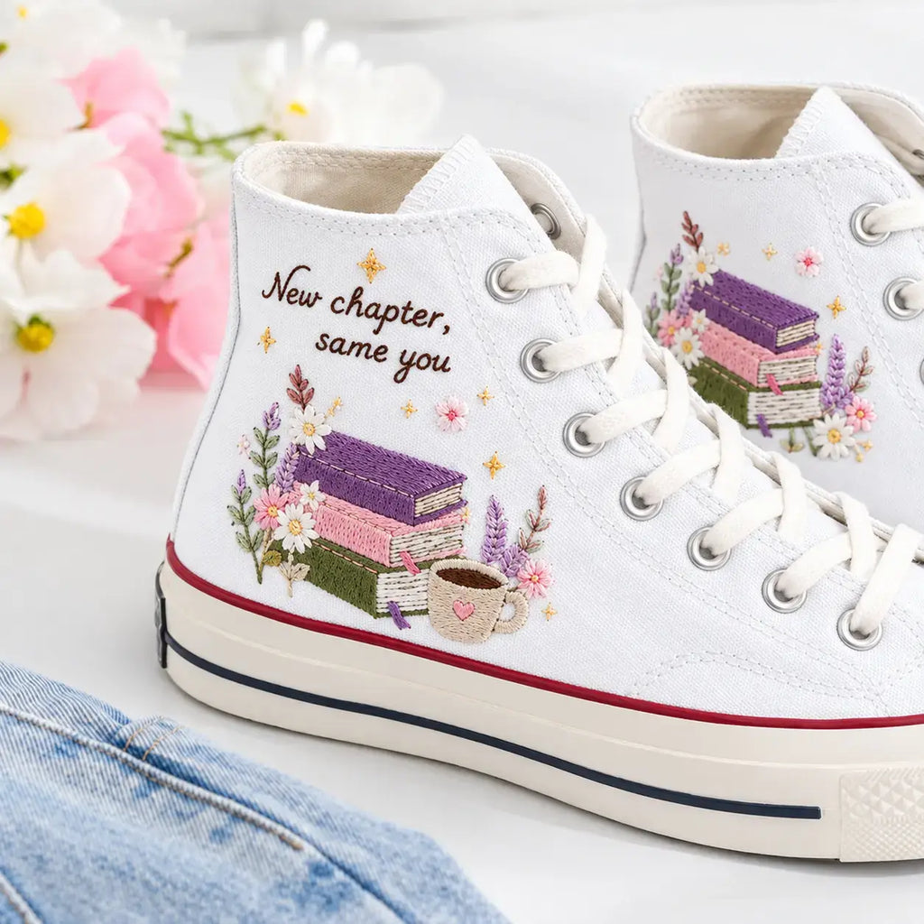 Personalized Name Hand Embroidered Graduation Sneakers