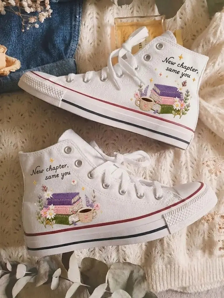 Personalized Name Hand Embroidered Graduation Sneakers