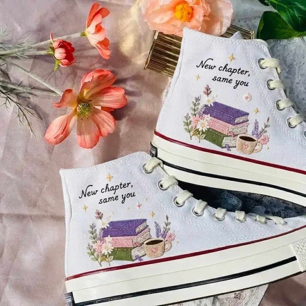 Personalized Name Hand Embroidered Graduation Sneakers